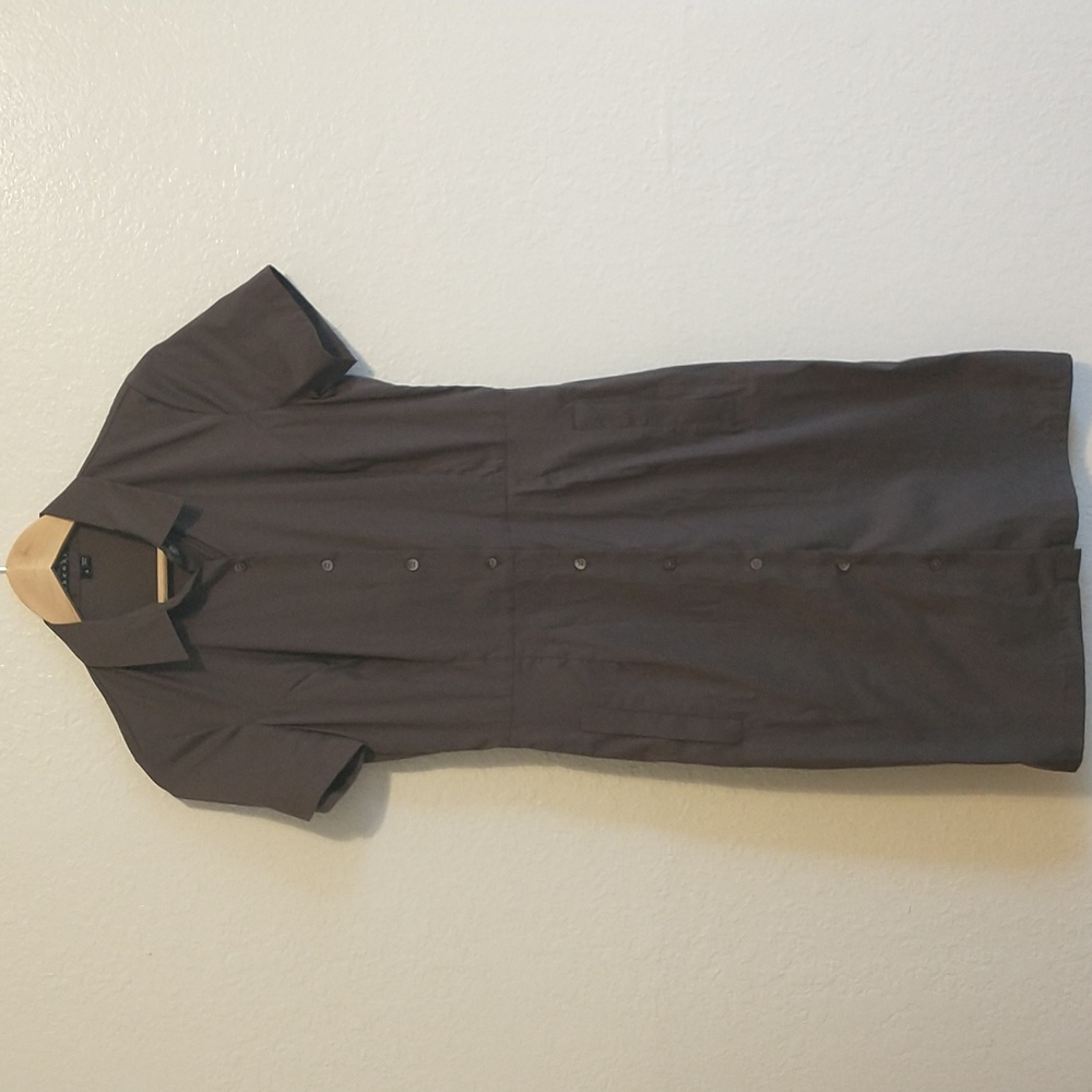 Theory Timandra Taupe Button Front Dress Size 4